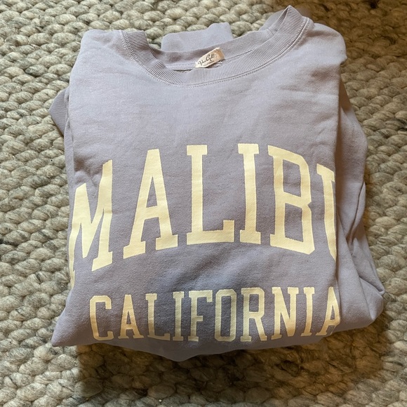 Brandy Melville Tops | John Galt Malibu California Crew Neck Sweatshirt | Color: Blue/White | Size: Os | Puppys10's Closet